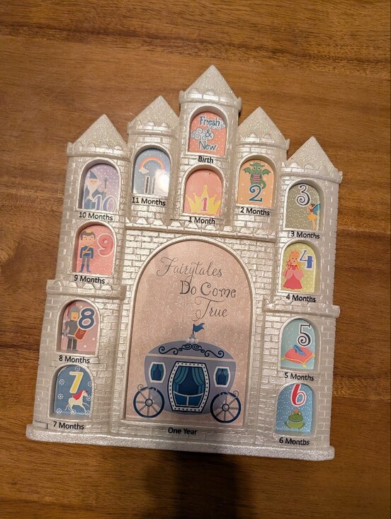 Other - Fairytales Do Come True Silver and Pink Baby Milestone Frame